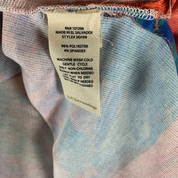 Soft Surroundings Women's Multicolor Leaf Printed V-Neck Tunic Top Size S‎ 8748 - Picture 5 of 9